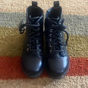 Toddler girl size 10 black combat boots